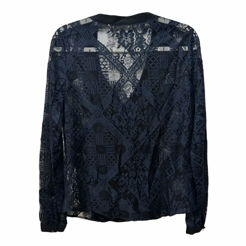 Twelfth Street Cynthia Vincent Womens Lace Long Sleeve Dark Romantic Vamp XS/S*